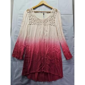 Altard State Ombre Lace Boho Tunic Top L